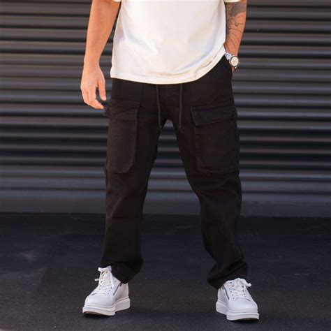 oversized black cargo pants